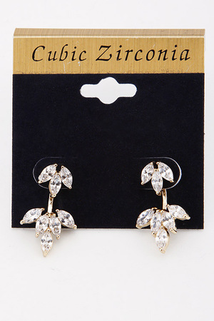 Floral Cubic Zirconia Jacket Earrings 5LBB6